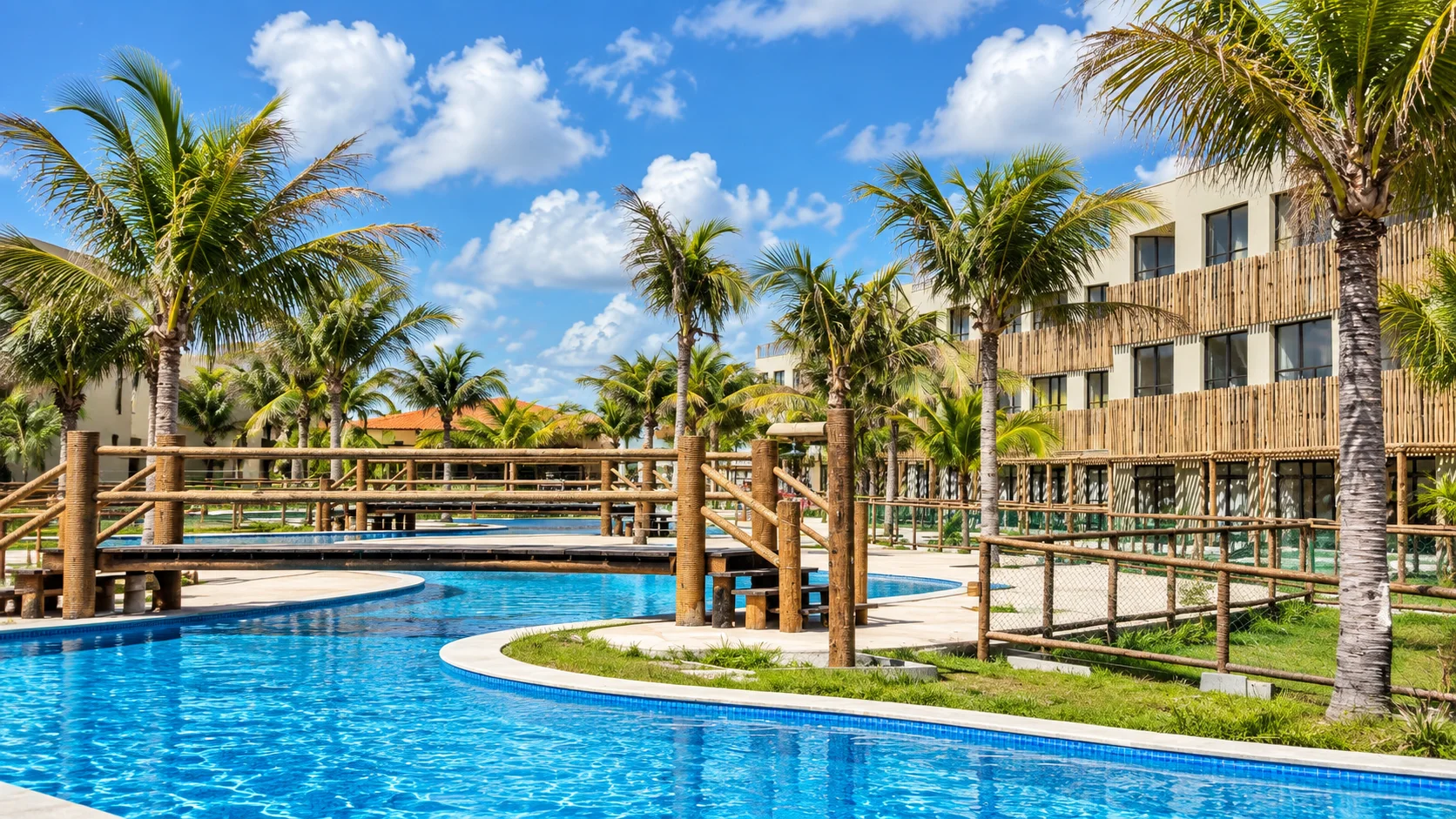 Piscina e jardins do Vistamar Coqueiro